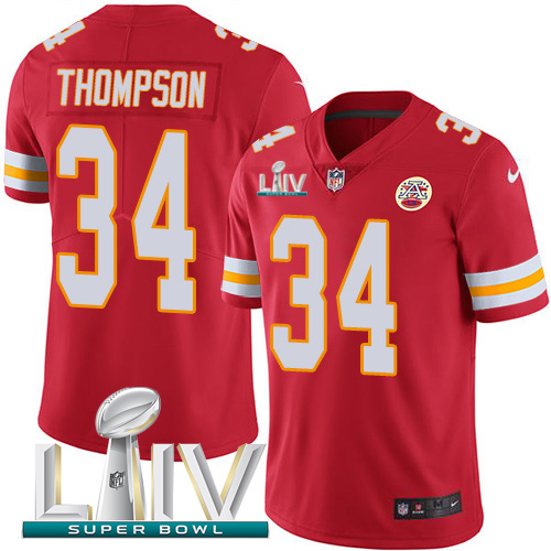 Nike Chiefs 34 Darwin Thompson Red Youth 2020 Super Bowl LIV Vapor Untouchable Limited Jersey