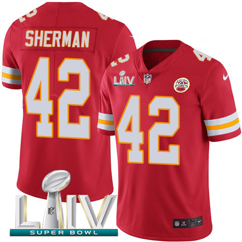 Nike Chiefs 42 Anthony Sherman Red Youth 2020 Super Bowl LIV Vapor Untouchable Limited Jersey