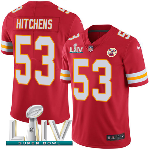 Nike Chiefs 53 Anthony Hitchens Red Youth 2020 Super Bowl LIV Vapor Untouchable Limited Jersey