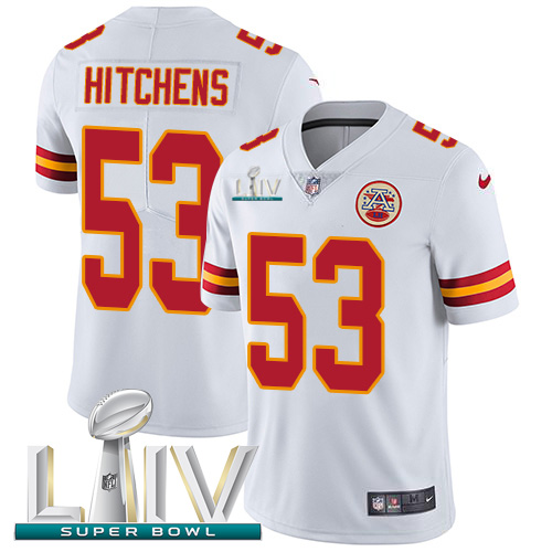 Nike Chiefs 53 Anthony Hitchens White Youth 2020 Super Bowl LIV Vapor Untouchable Limited Jersey