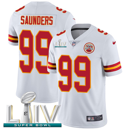 Nike Chiefs 99 Khalen Saunders White Youth 2020 Super Bowl LIV Vapor Untouchable Limited Jersey
