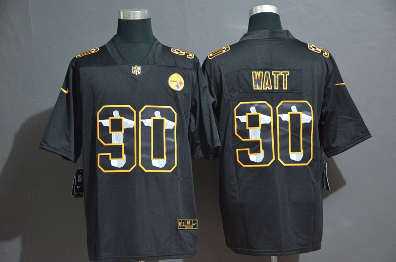 Nike Steelers 90 T.J. Watt Black Jesus Faith Edition Limited Jersey