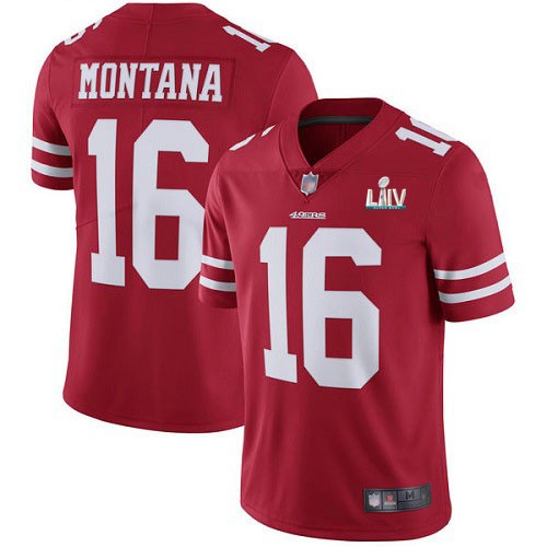 Nike 49ers 16 Joe Montana Red Youth 2020 Super Bowl LIV Vapor Untouchable Limited Jersey