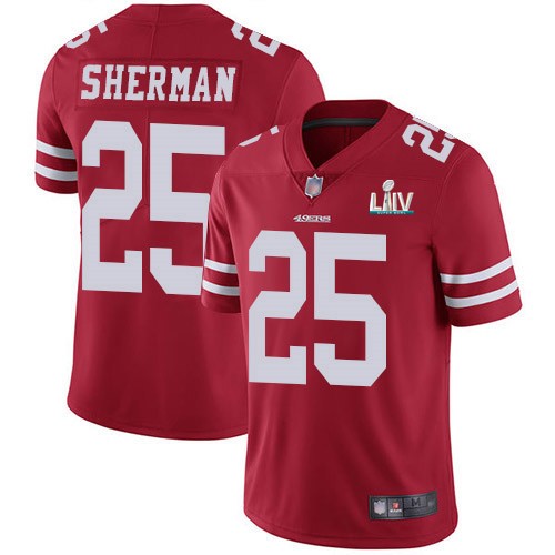 Nike 49ers 25 Richard Sherman Red Youth 2020 Super Bowl LIV Vapor Untouchable Limited Jersey