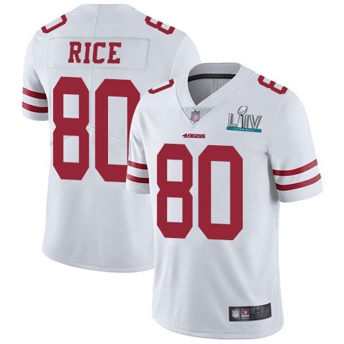 Nike 49ers 80 Jerry Rice White Youth 2020 Super Bowl LIV Vapor Untouchable Limited Jersey