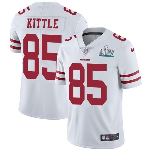 Nike 49ers 85 George Kittle White Youth 2020 Super Bowl LIV Vapor Untouchable Limited Jersey
