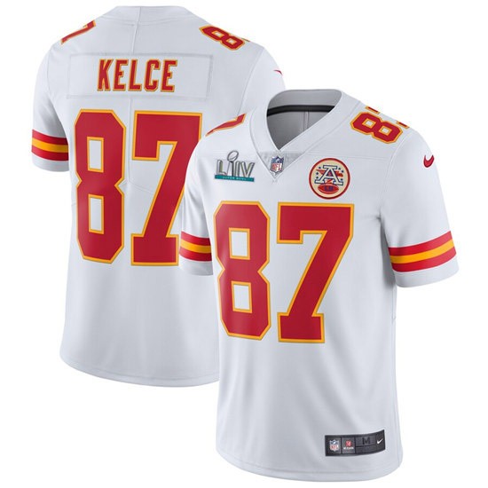 Nike Chiefs 87 Travis Kelce White Youth 2020 Super Bowl LIV Vapor Untouchable Limited Jersey