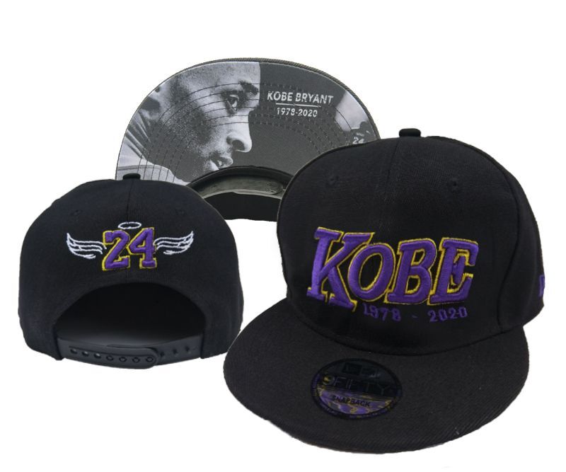 Lakers Team Logo 24 Kobe Bryant Black Fashion Adjustable Hat YD