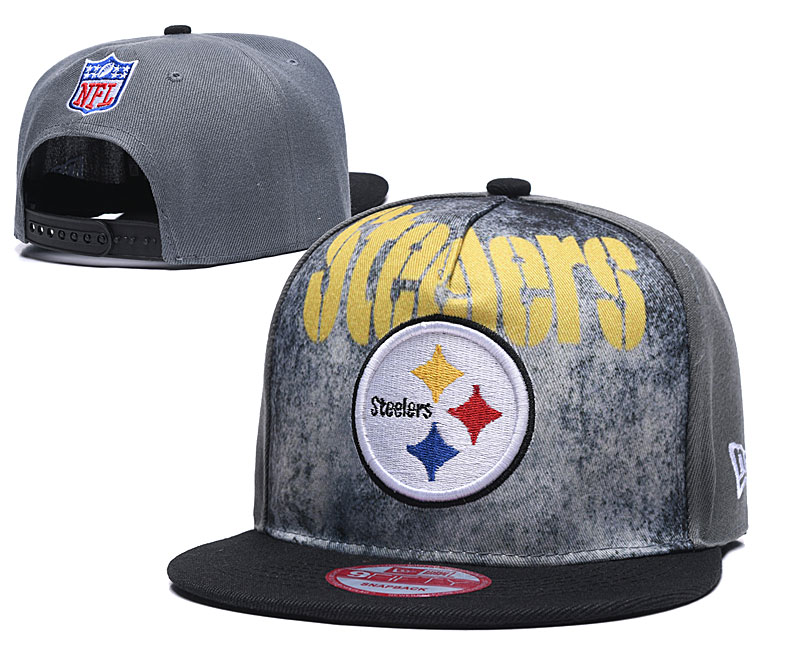 Steelers Team Logo Gray Adjustable Hat TX