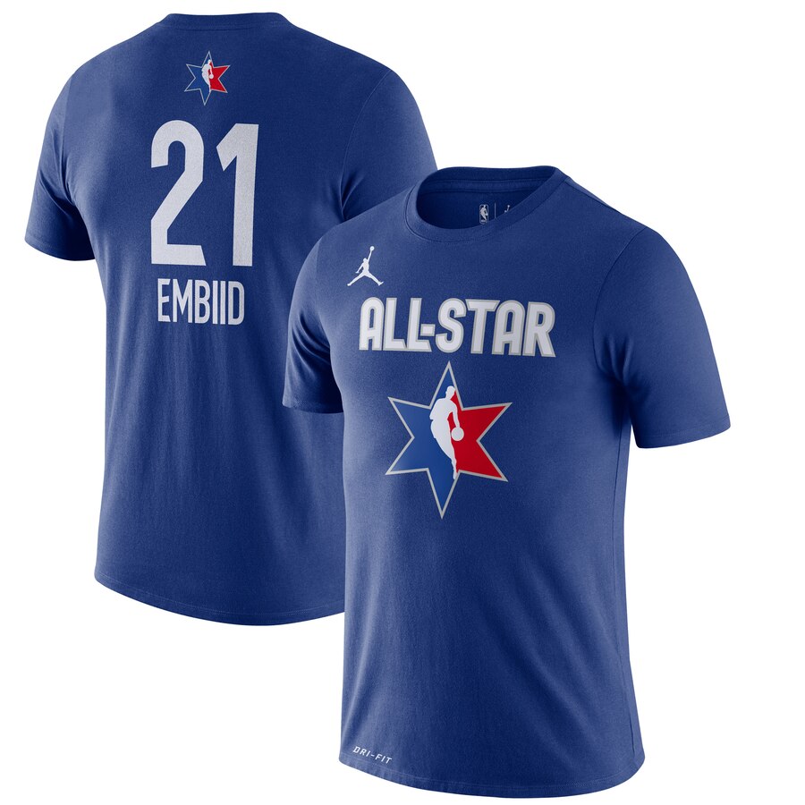 Joel Embiid Jordan Brand 2020 NBA All-Star Game Name & Number Player T-Shirt Blue