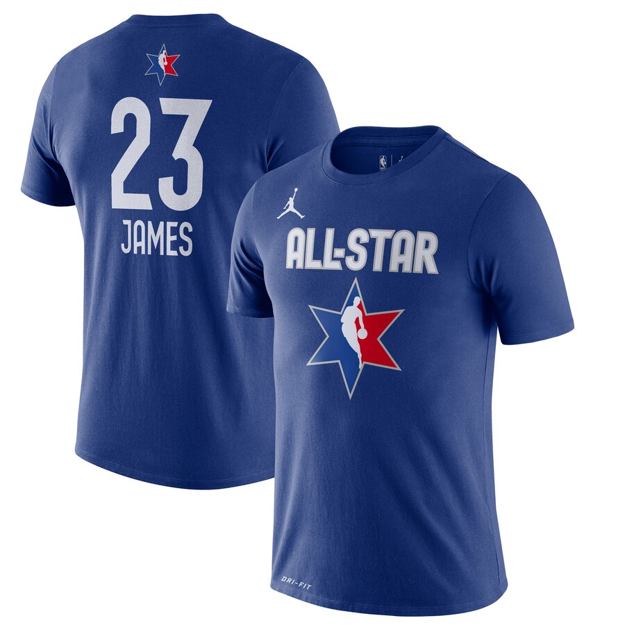 LeBron James Jordan Brand 2020 NBA All-Star Game Name & Number Player T-Shirt Blue