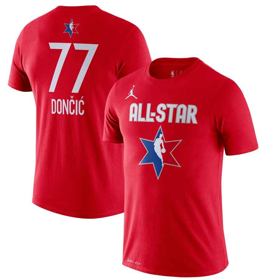 Luka Doncic Jordan Brand 2020 NBA All-Star Game Name & Number Player T-Shirt Red