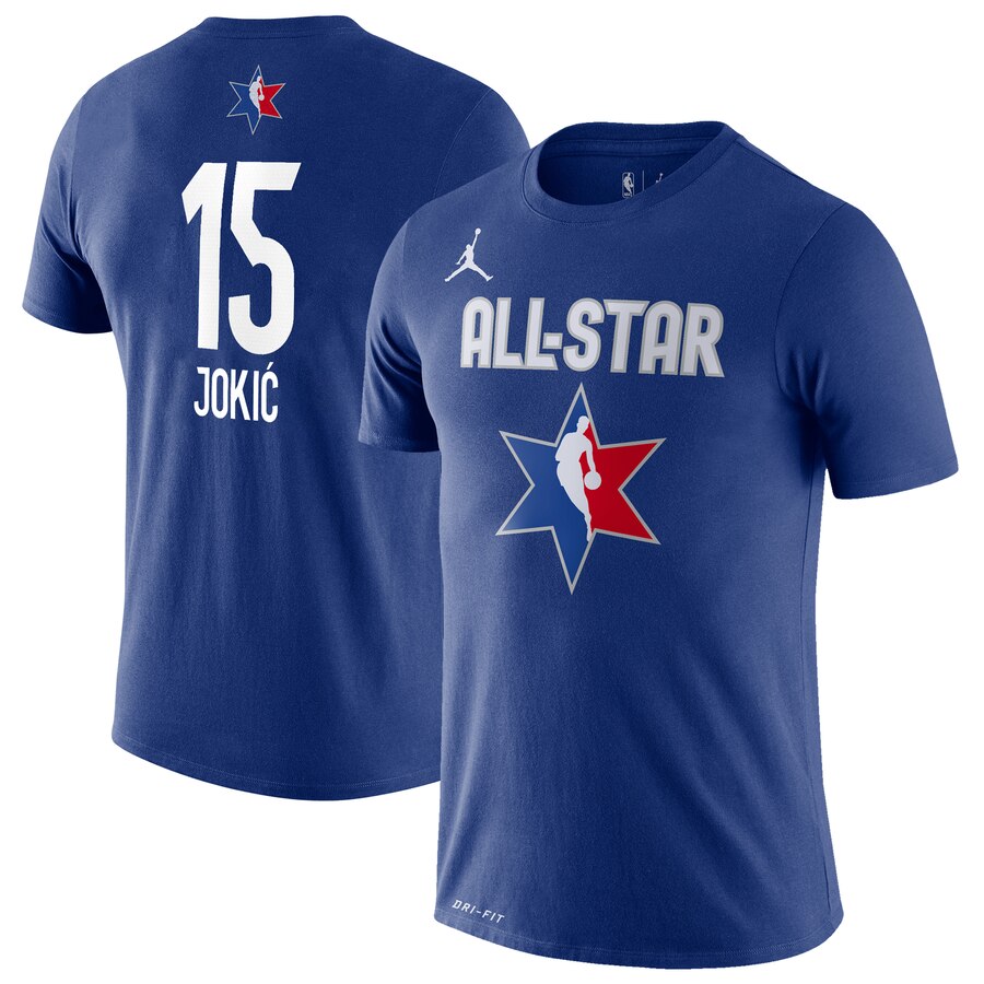 Nikola Jokic Jordan Brand 2020 NBA All-Star Game Name & Number Player T-Shirt Blue