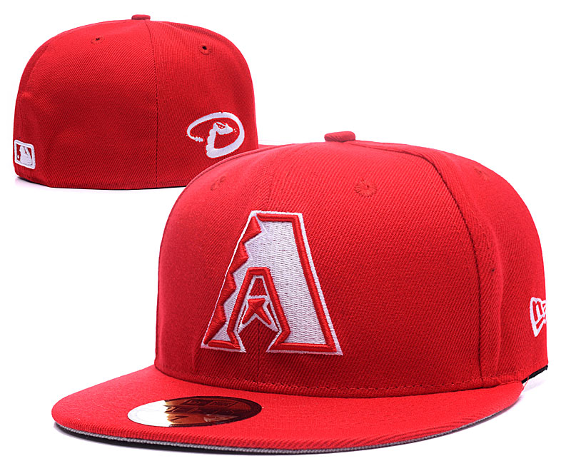 Diamondbacks Team Logo Red Fitted Hat LX