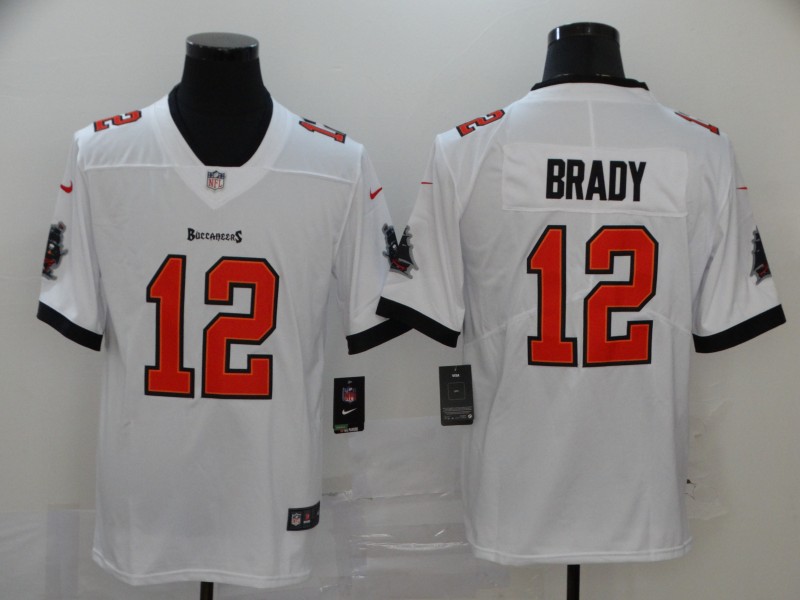 Nike Buccaneers 12 Tom Brady White New 2020 Vapor Untouchable Limited Jersey