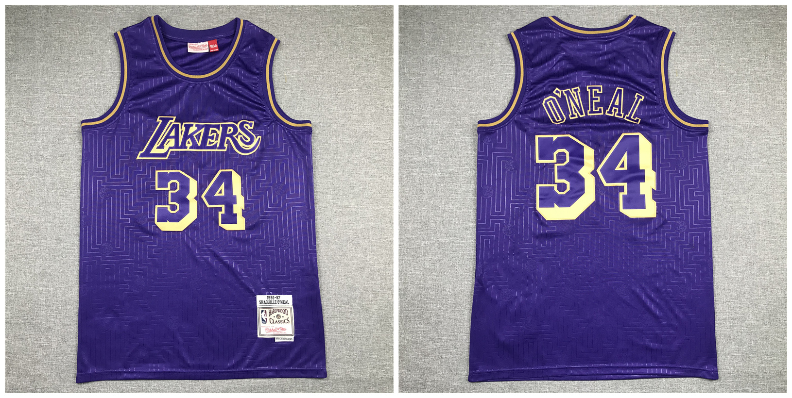 Lakers 34 Shaquille O'Neal Purple 1996-97 Hardwood Classics Jersey