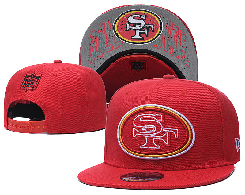 49ers Team Logo Red Adjustable Hat GS