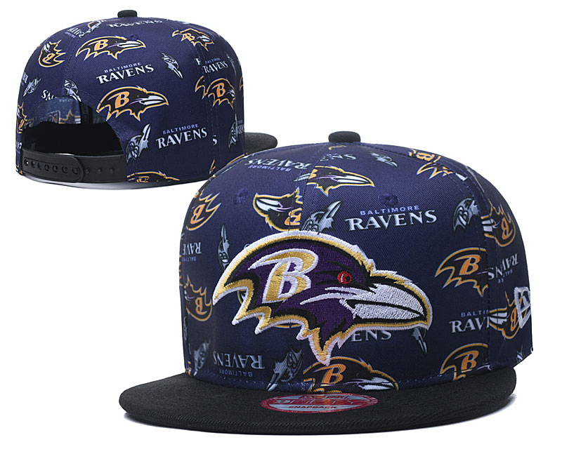 Ravens Team Logo Purple Black Adjustable Hat LH