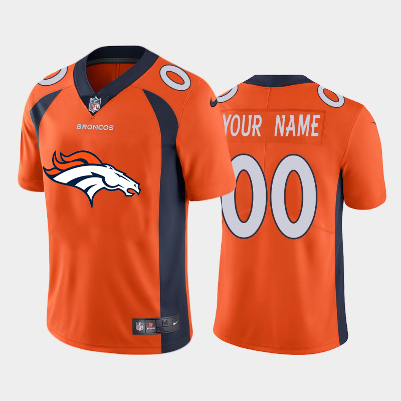 Nike Broncos Customized Orange Team Big Logo Vapor Untouchable Limited Jersey