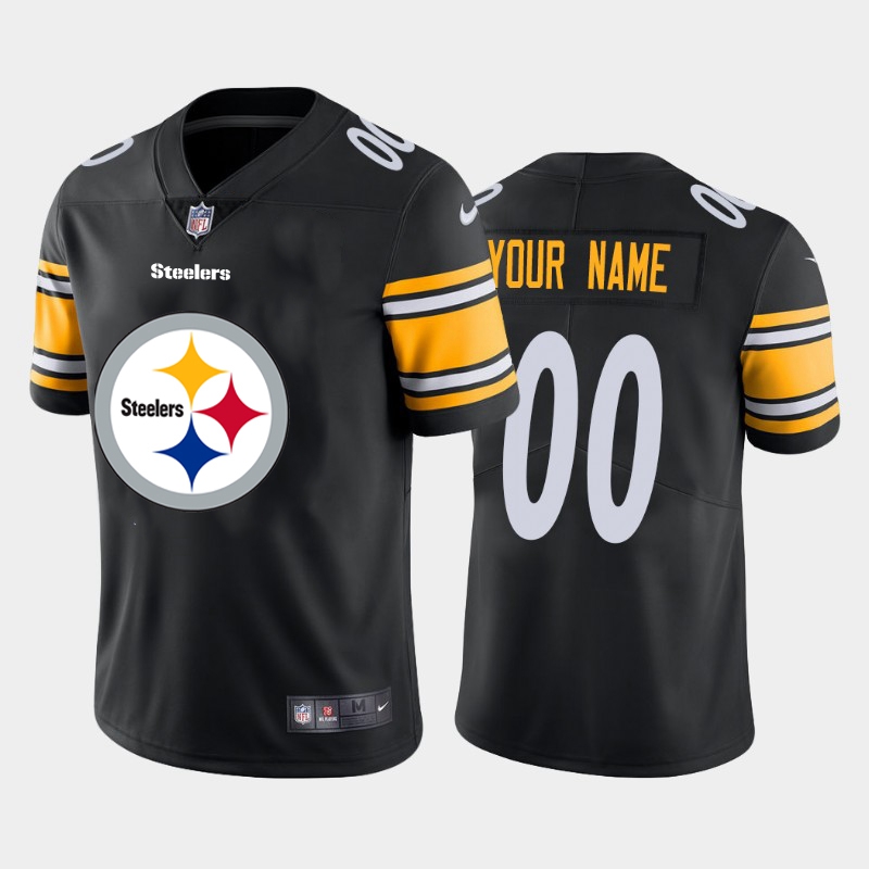 Nike Steelers Customized Black Team Big Logo Vapor Untouchable Limited Jersey