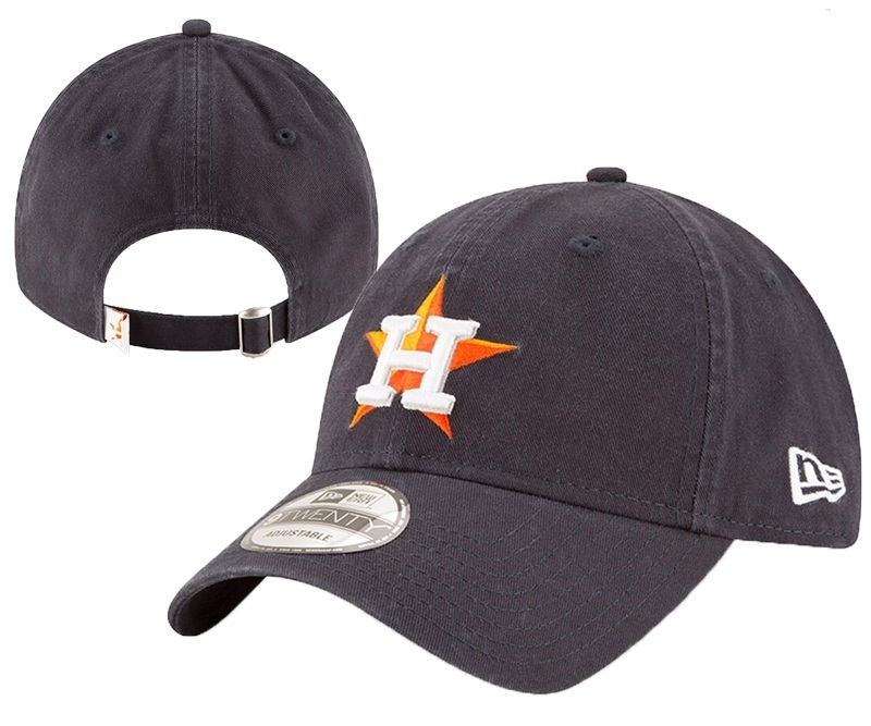 Astros Team Logo Black Peaked Adjustable Hat YD