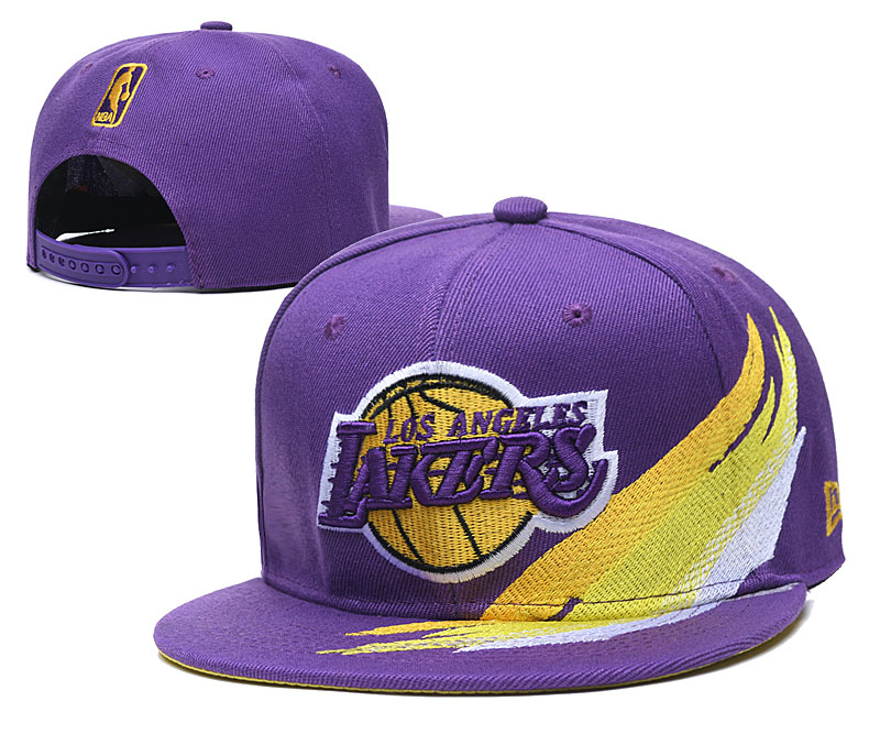Lakers Team Logo Purple Adjustable Hat YD