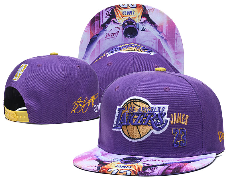 Lakers Team Number Logo Purple Adjustable Hat YD