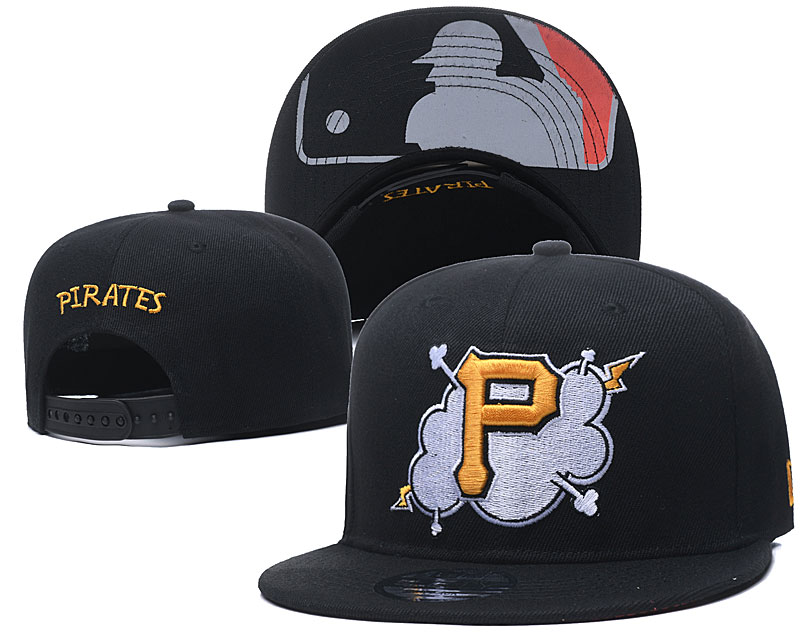 Pirates Team Logo Black Adjustable Hat GS