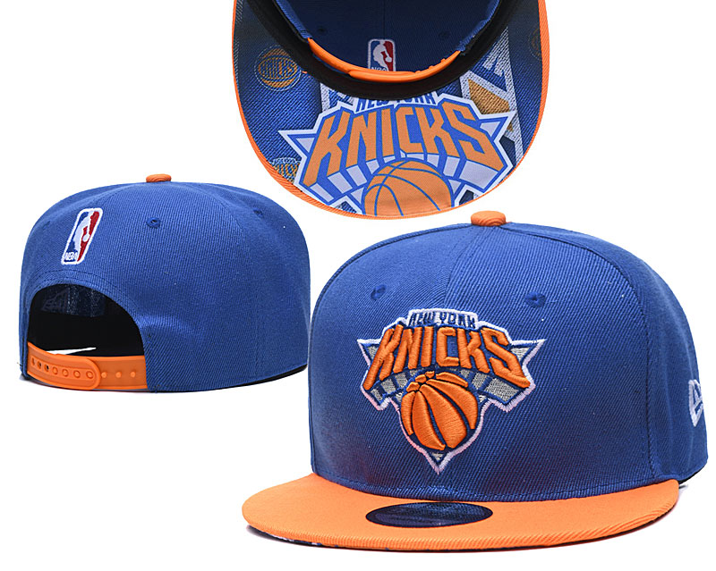 Knicks Team Logo Blue Orange Adjustable Hat TX