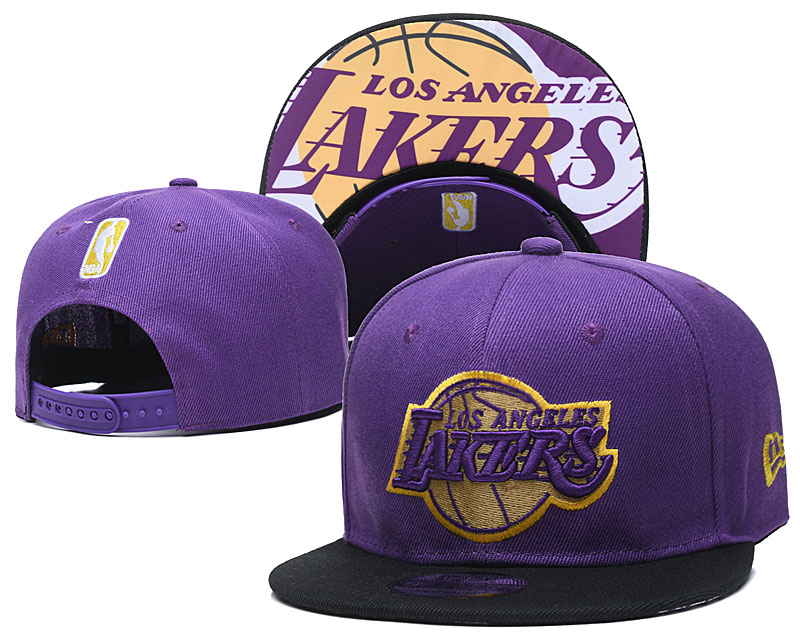 Lakers Team Logo Purple Adjustable Hat TX