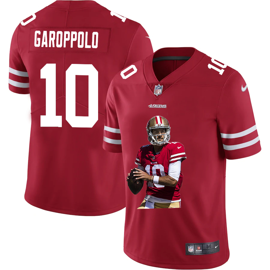 Nike 49ers 10 Jimmy Garoppolo Red Player Name Logo Vapor Untouchable Limited Jersey
