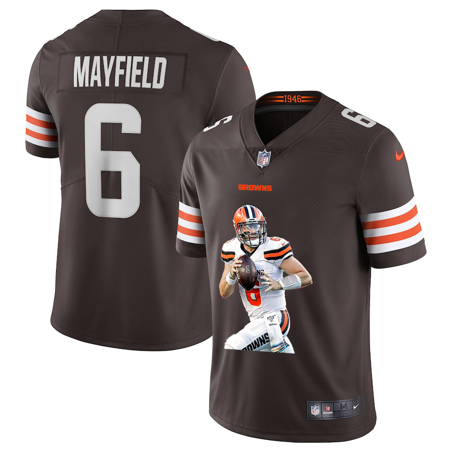 Nike Browns 6 Baker Mayfield Brown Player Name Logo Vapor Untouchable Limited Jersey