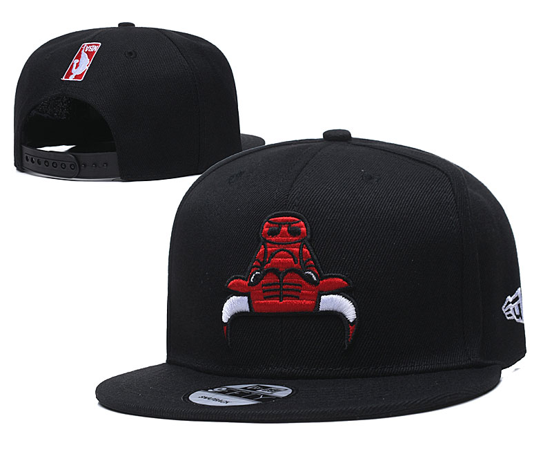 Bulls Team Red Logo Black Adjustable Hat TX