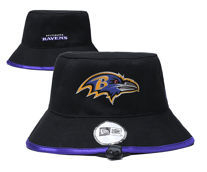 Ravens Team Logo Black Wide Brim Hat YD