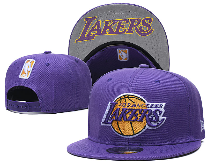 Lakers Team Logo Purple Adjustable Hat GS