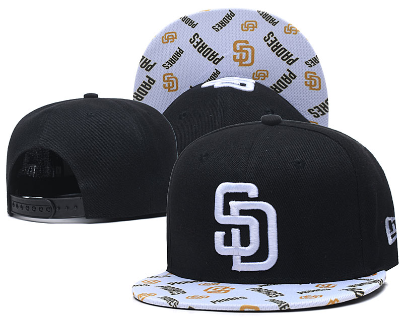 Padres Team Logo Black White Adjustable Hat TX