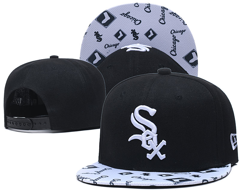 White Sox Team Logo Black White Adjustable Hat TX