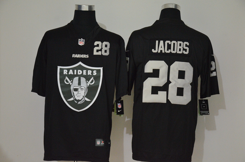 Nike Raiders 28 Josh Jacobs Black Team Big Logo Number Vapor Untouchable Limited Jersey