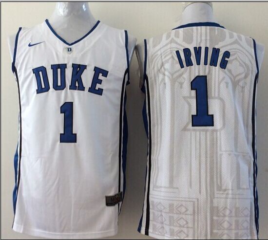 Duke Blue Devils 1 Kyrie Irving White College Jersey