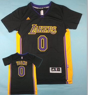 Lakers 0 Young Black Short Sleeve Jerseys