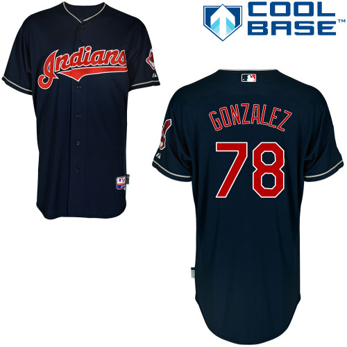 Indians 78 Gonzalez Blue Cool Base Jerseys