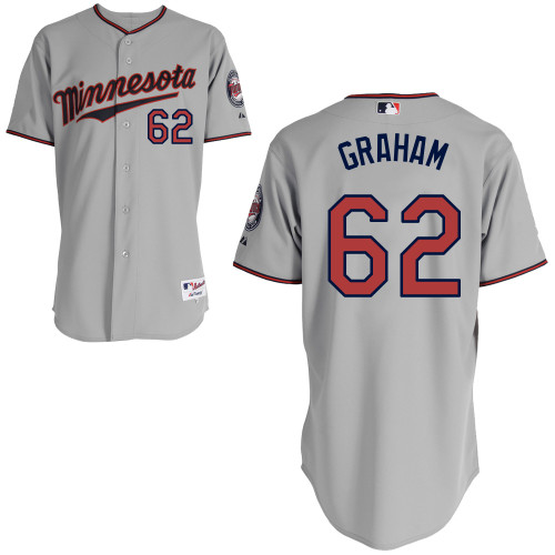 Twins 62 Graham Grey Cool Base Jerseys