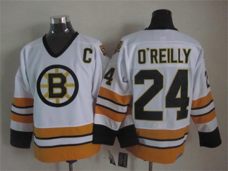 Bruins 24 O'Reilly White C Patch CCM Jersey