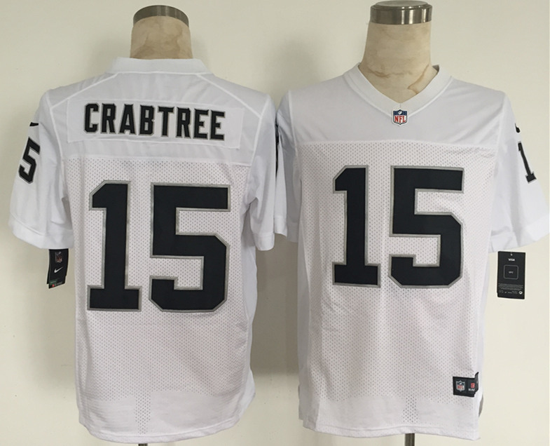 Nike Raiders 15 Crabtree White Elite Jersey