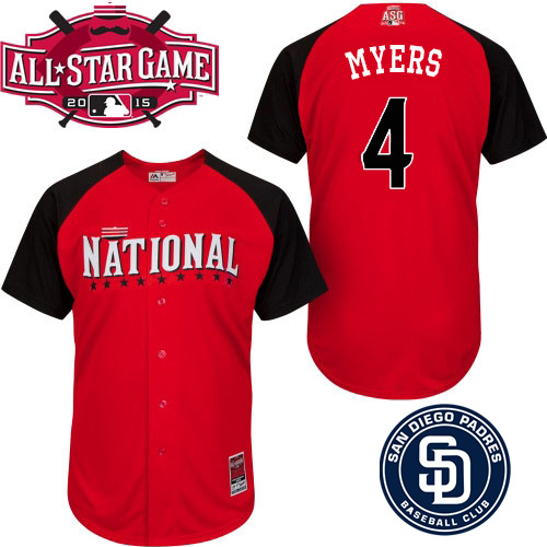 National League Padres 4 Myers Red 2015 All Star Jersey