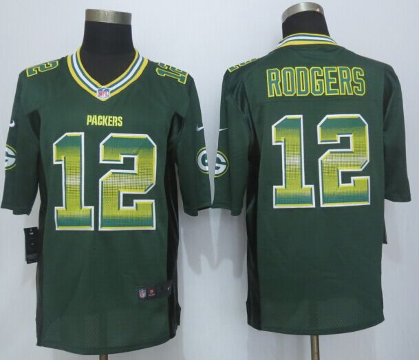 Nike Packers 12 Rodgers Green Pro Line Fashion Strobe Jersey