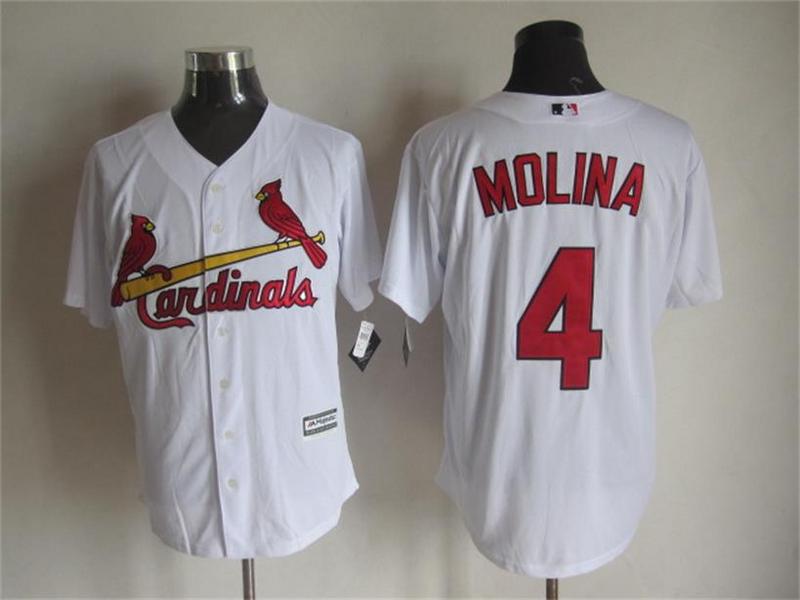 Cardinals 4 Molina White New Cool Base Jersey