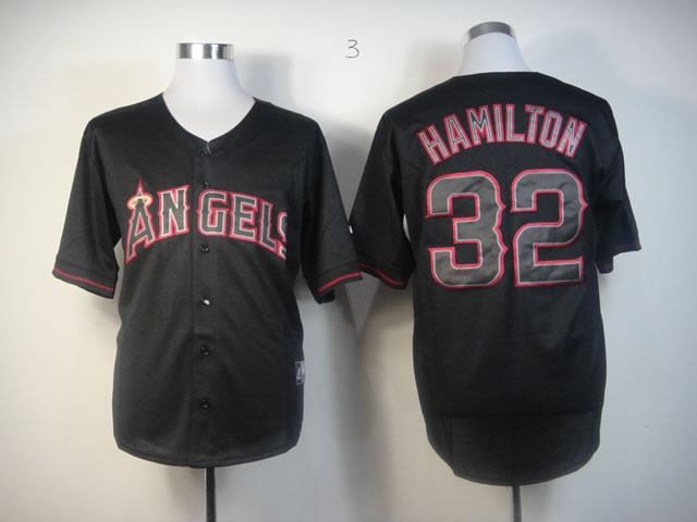 Angels 32 Hamilton Black Fashion Jerseys
