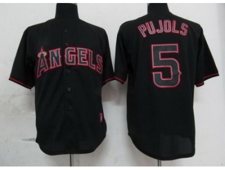 Angels 5 Pujols Black Fashion Jerseys