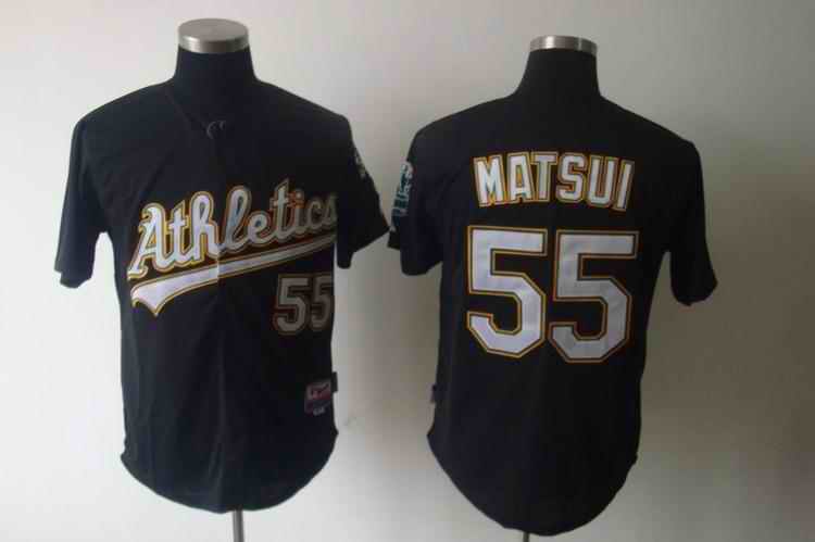Athletics 55 Matsui black Jerseys